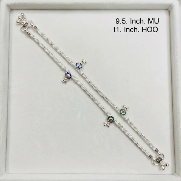 Silver_Tone_Ornate_Double_Chain_Anklet_Pair_For_Women
