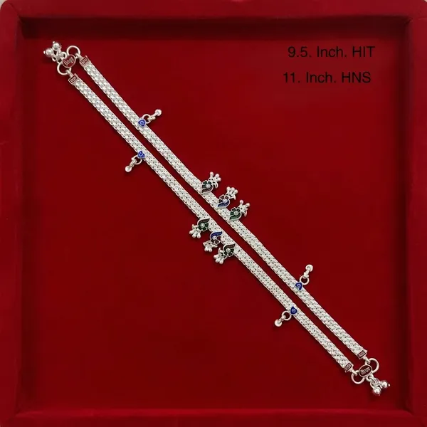 Silver_Tone_Double_Chain_Floral_Charm_Anklet_For_Women