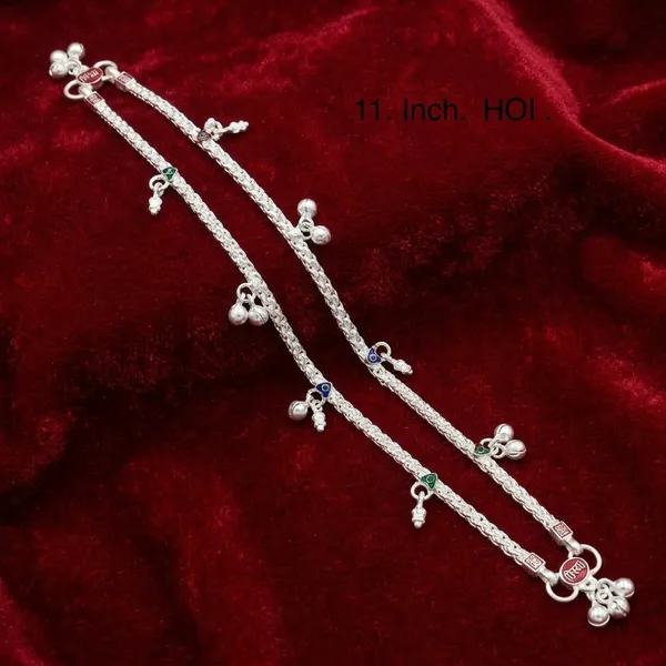 Silver_Tone_Twin_Chain_Dangling_Charm_Anklet_For_Women