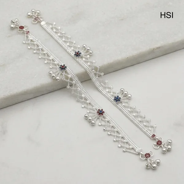 Silver_Traditional_Floral_Anklet_Pair_For_Women
