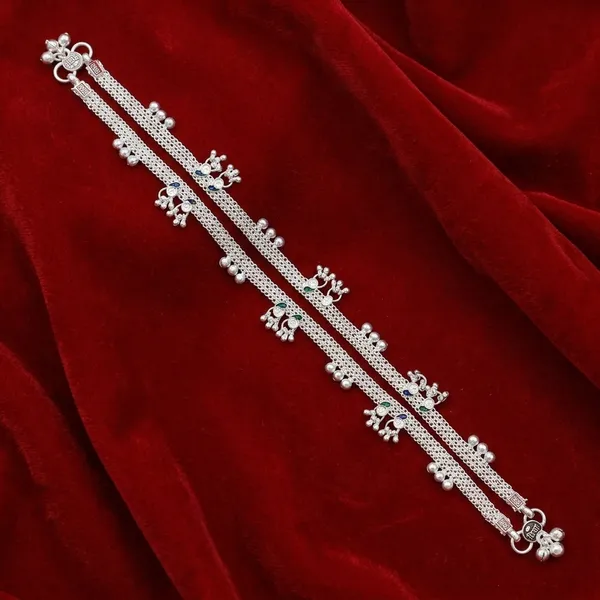 Silver_Floral_Beaded_Anklet_For_Women