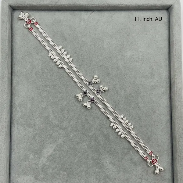 Silver_Tone_Twin_Chain_Bell_Charm_Anklet_Pair_For_Women