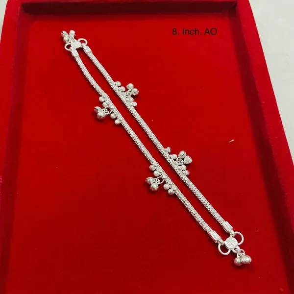 Silver_Floral_Bead_Charm_Anklet_Pair_For_Women