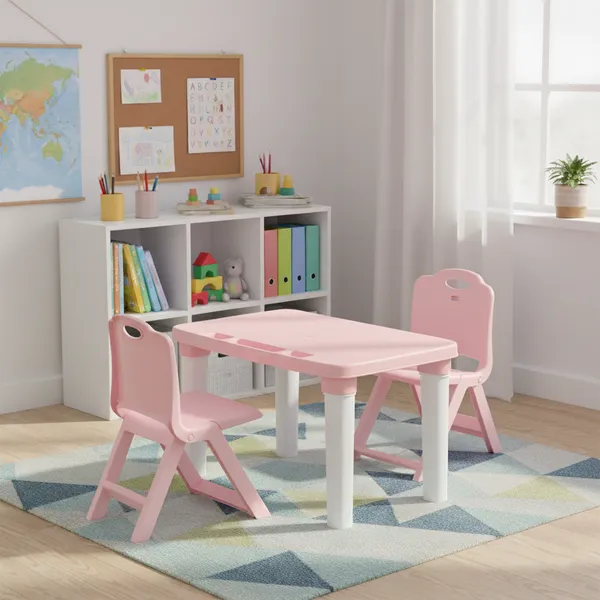 Table_and_double_folding_chair_Pink