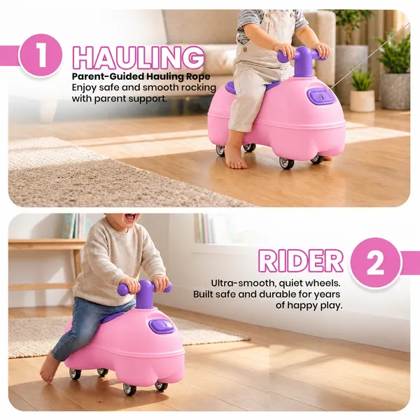 360°_Silent_Wheels_Ride-On_Toy_With_Pull_Rope,_Pink