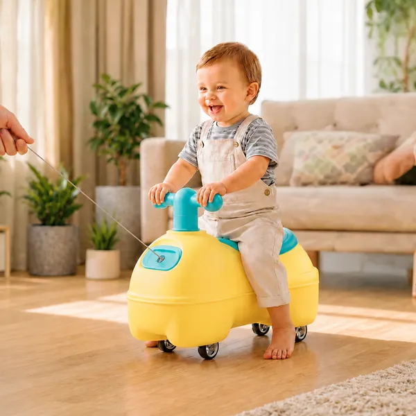 360°_Silent_Wheels_Ride-On_Toy_With_Pull_Rope,_Yellow