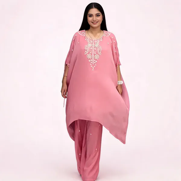 Pink_Chinon_Asymmetric_Kaftan_Style_Embroidered_Kurta_Set_For_Women