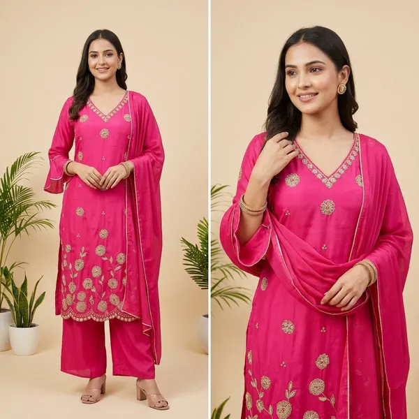 Pink_Pure_Chinon_Embroidered_Kurta_Palazzo_Set_With_Dupatta_For_Women