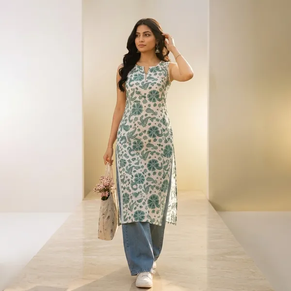 White_Cotton_Printed_Sleeveless_Kurti_For_Girls