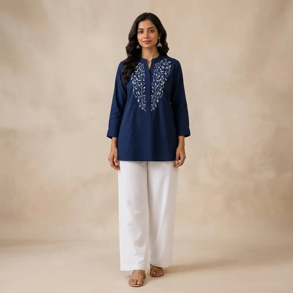 Navy_Rayon_Straight_Embroidered_Kurta_For_Women