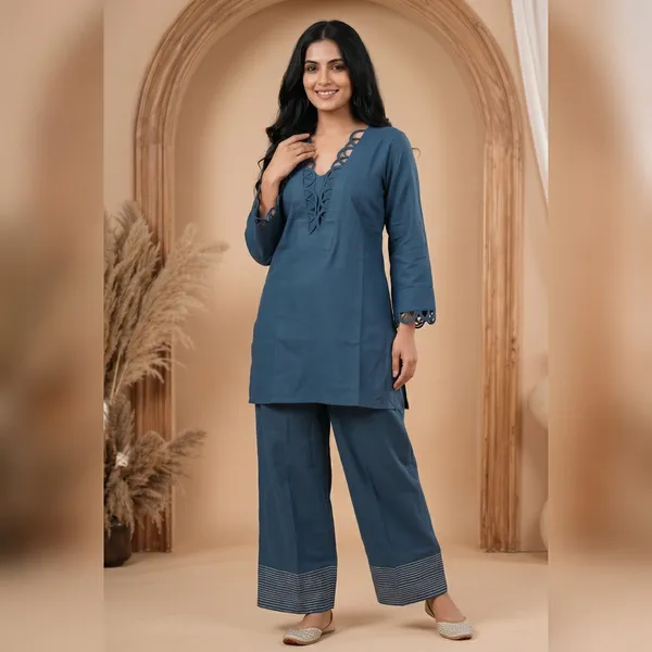 Blue_Cotton_Embroidered_Farshi_Salwar_and_Kurta_Set_For_Women
