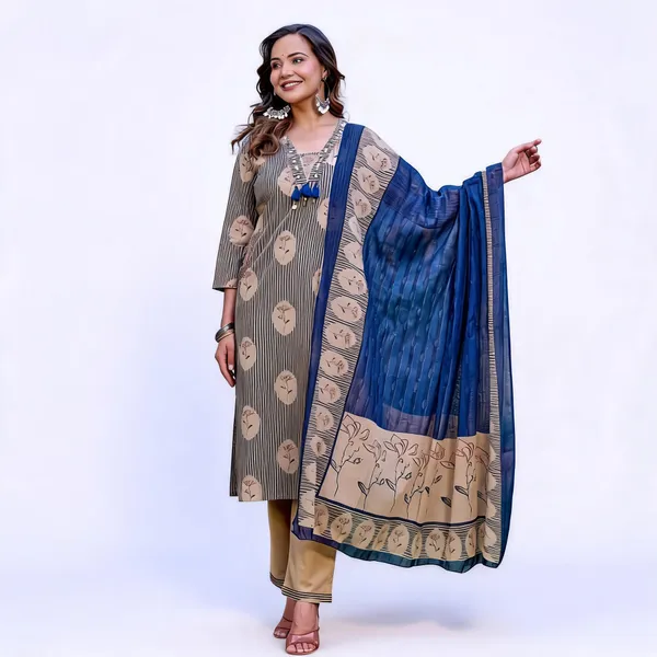 Beige_and_Blue_Cotton_Straight_Printed_Kurta_Set_For_Women