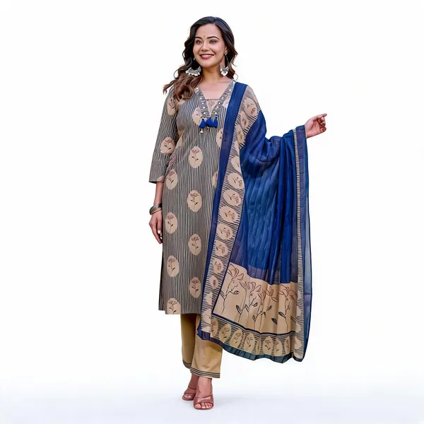Beige_and_Blue_Cotton_Straight_Printed_Kurta_Set_For_Women