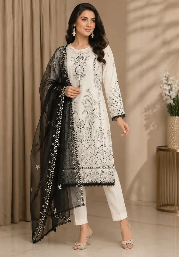Ivory_Cotton_Slub_Straight_Embroidered_Kurta_Set_For_Women
