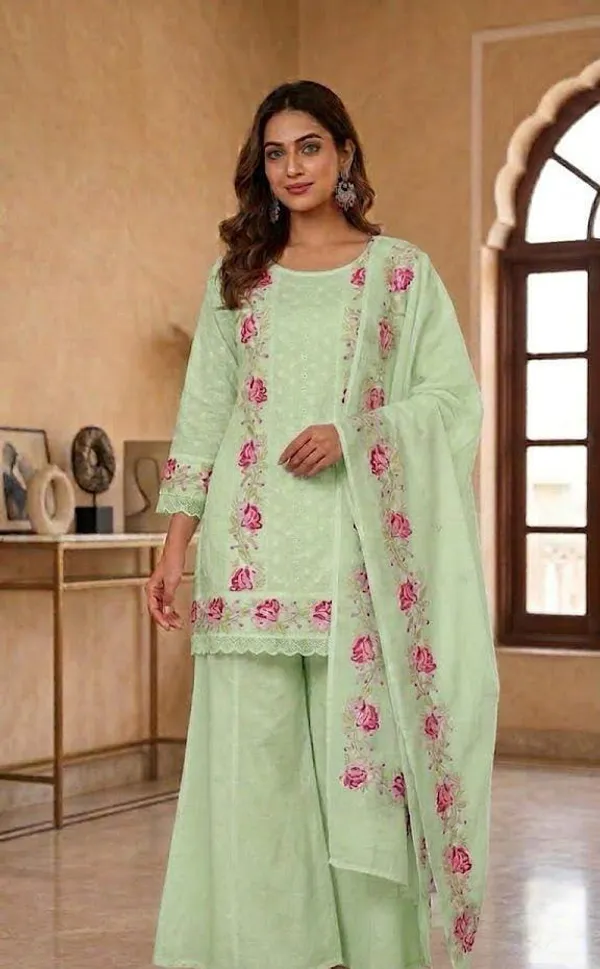 Light_Green_Cotton_Straight_Floral_Kurta_Suit_Set_For_Women