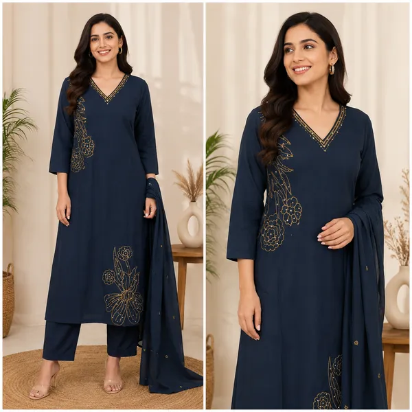 Blue_Cotton_Embroidered_Straight_Kurta_Set_For_Women