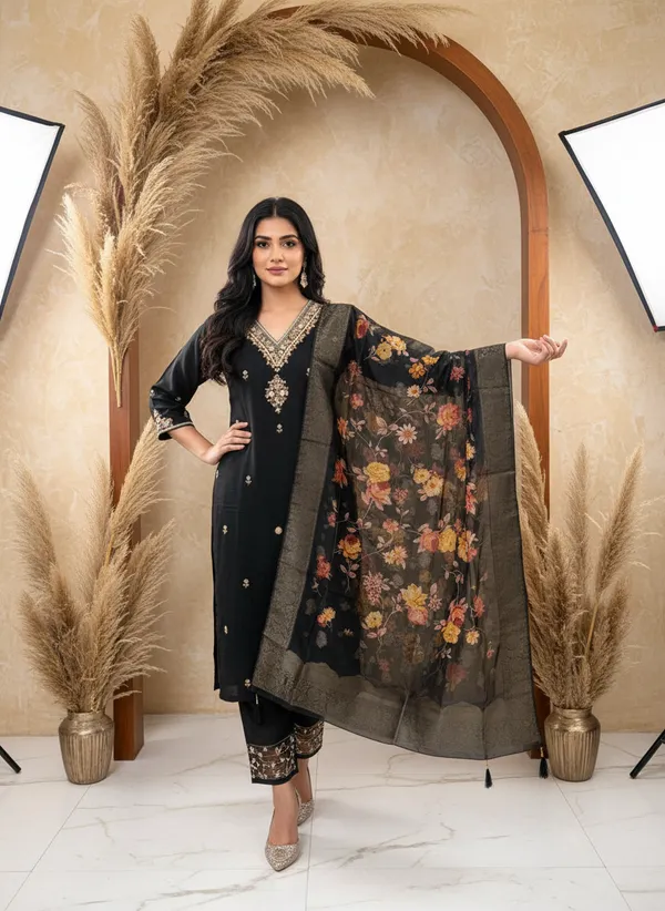 Black_Dola_Silk_Embroidered_Kurta_Palazzo_Set_For_Women
