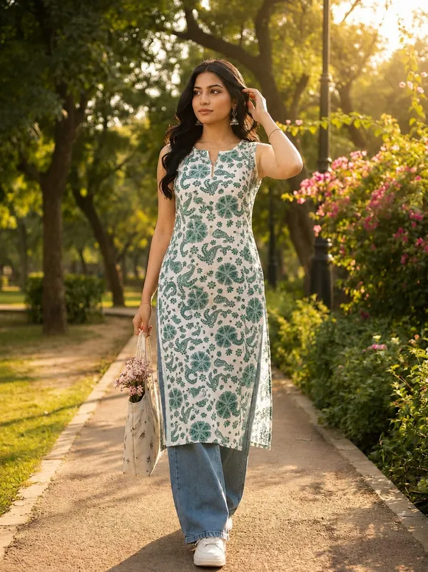 White_Cotton_Printed_Sleeveless_Kurti_For_Girls
