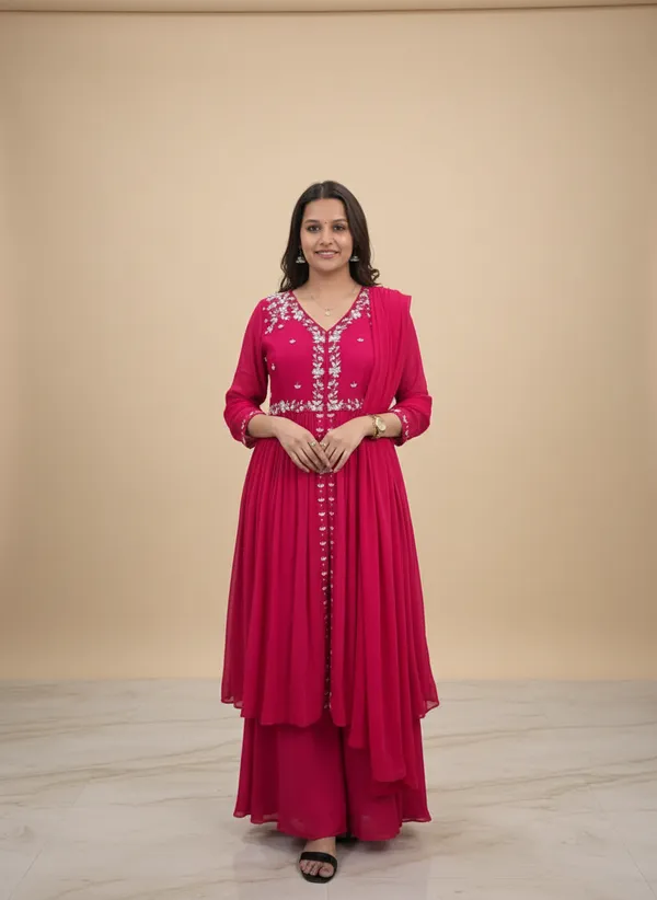 Pink_Pure_Chinon_Embroidered_Sharara_Set_For_Women