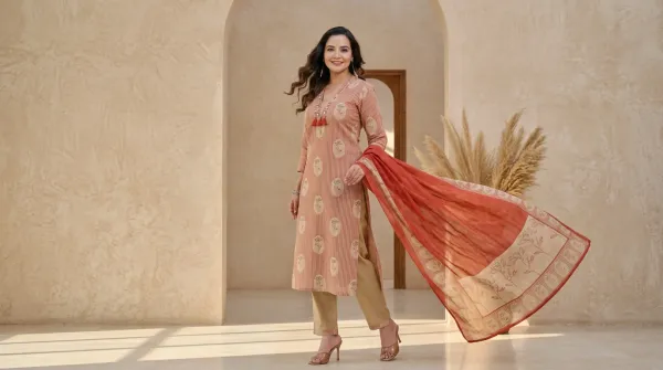 Rust_Cotton_Straight_Printed_Kurta_Set_For_Women