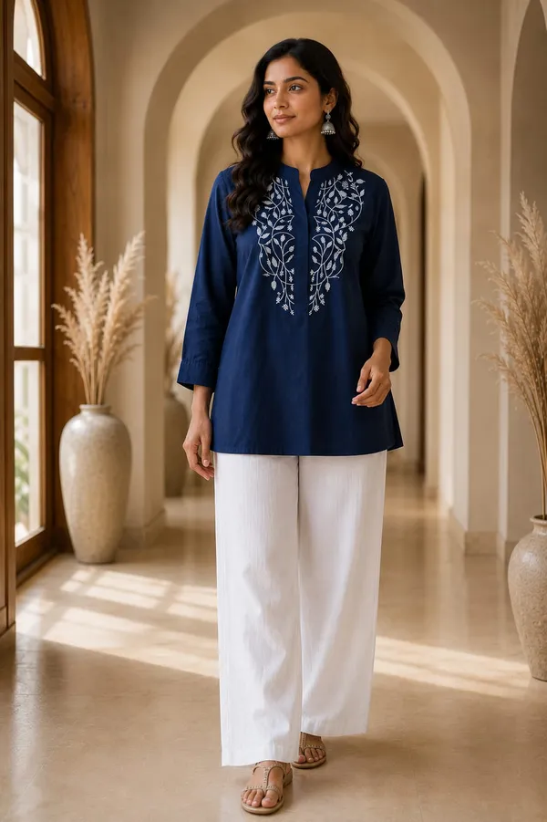 Navy_Rayon_Straight_Embroidered_Kurta_For_Women