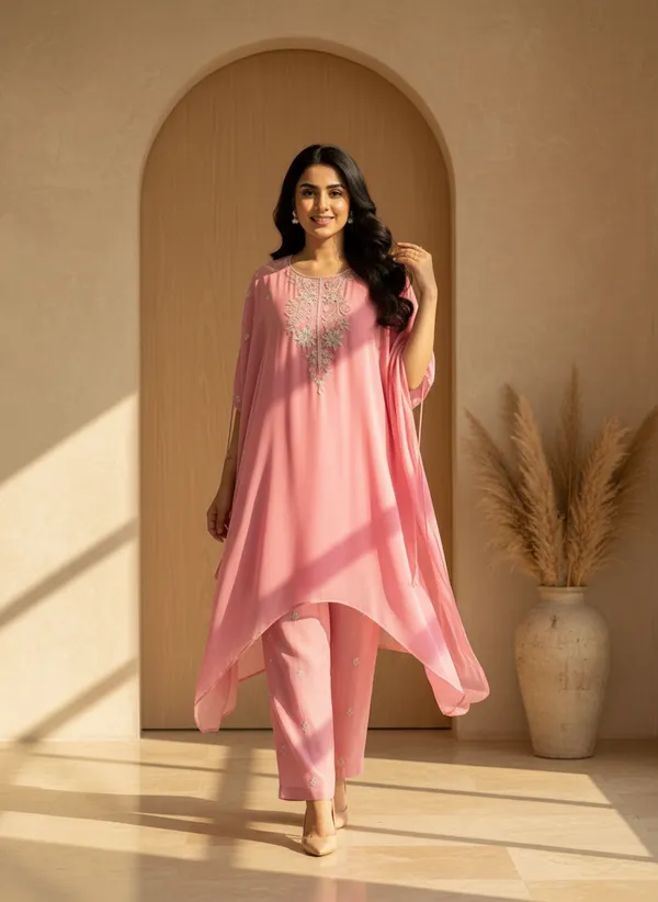 Pink_Chinon_Asymmetric_Kaftan_Style_Embroidered_Kurta_Set_For_Women