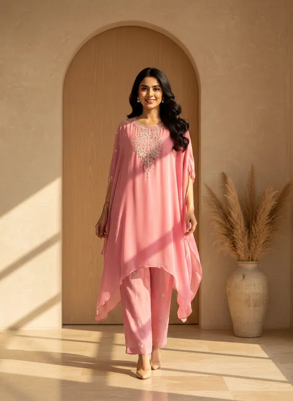 Pink_Chinon_Asymmetric_Kaftan_Style_Embroidered_Kurta_Set_For_Women