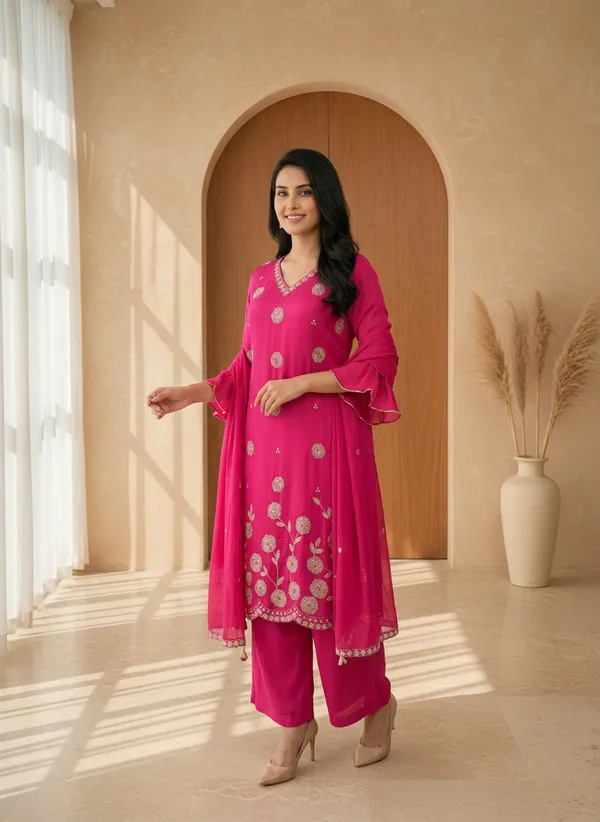 Pink_Pure_Chinon_Embroidered_Kurta_Palazzo_Set_With_Dupatta_For_Women