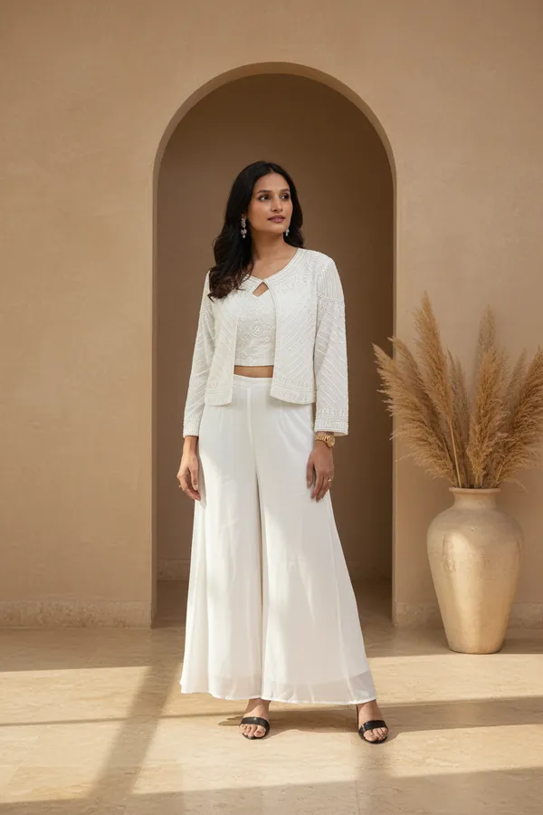 White_Heavy_Chiffon_Embroidered_Three-Piece_Co-Ord_Set_For_Women