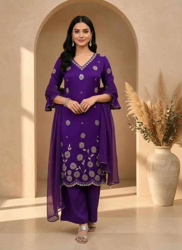 Purple_Pure_Chinon_Embroidered_Kurta_Palazzo_Set_With_Dupatta_For_Women