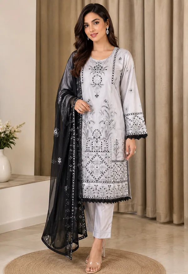 Grey_Cotton_Slub_Straight_Embroidered_Kurta_Set_For_Women