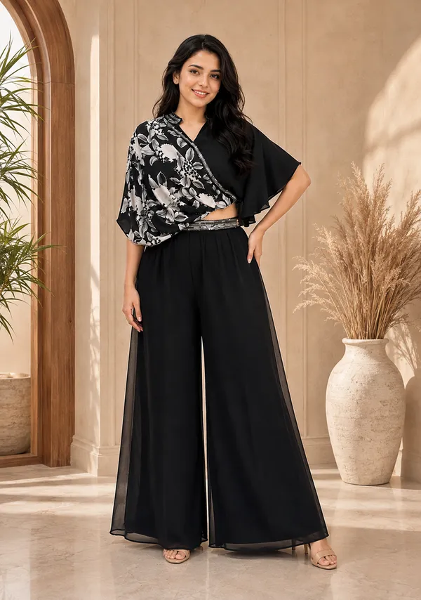 Black_Chinon_Floral_Print_Flared_Crop_Top_and_Palazzo_Set_For_Women