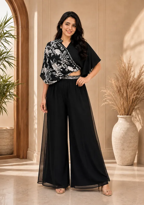Black_Chinon_Floral_Print_Flared_Crop_Top_and_Palazzo_Set_For_Women