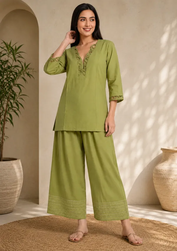 Green_Cotton_Farshi_Salwar_Kurta_Set_For_Women