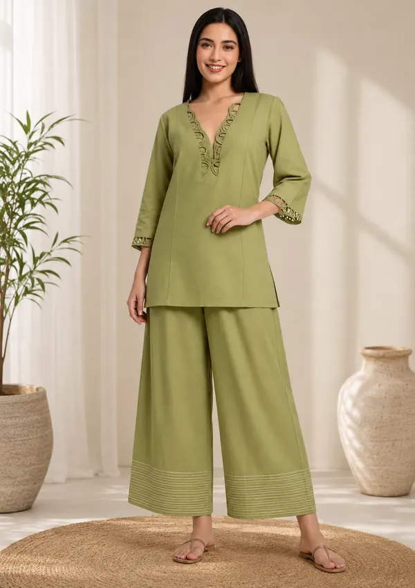 Green_Cotton_Farshi_Salwar_Kurta_Set_For_Women