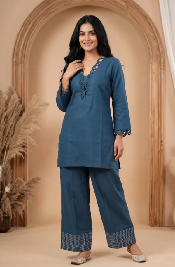 Blue_Cotton_Embroidered_Farshi_Salwar_and_Kurta_Set_For_Women