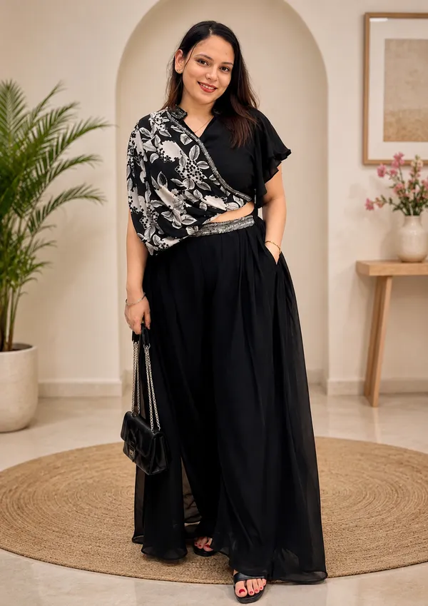 Black_Chinon_Floral_Print_Flared_Crop_Top_and_Palazzo_Set_For_Women
