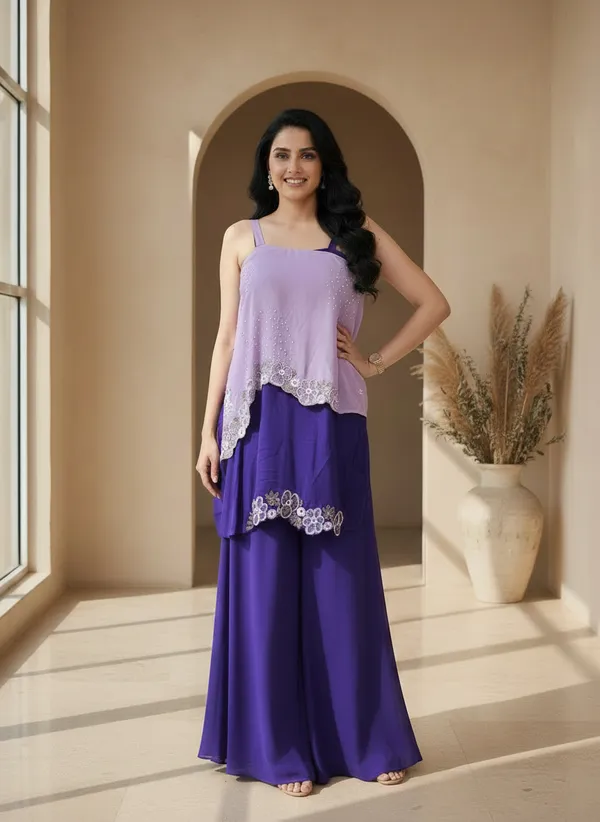 Purple_Pure_Chinon_Embroidered_Asymmetric_Cape_indopwestern_Set_For_Women