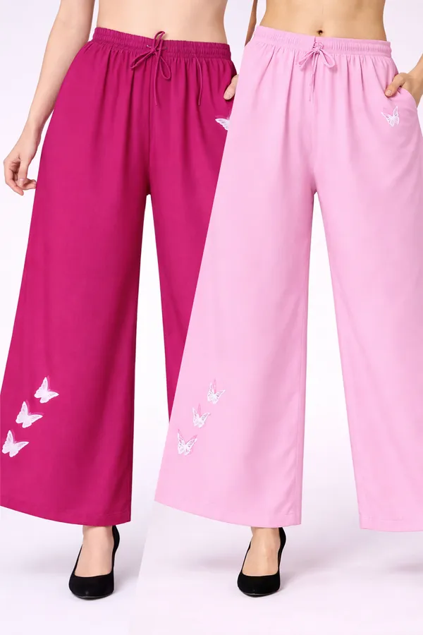 Magenta_Light_Pink_Rayon_Relaxed_Butterfly_Print_Palazzo_Pants_For_Women