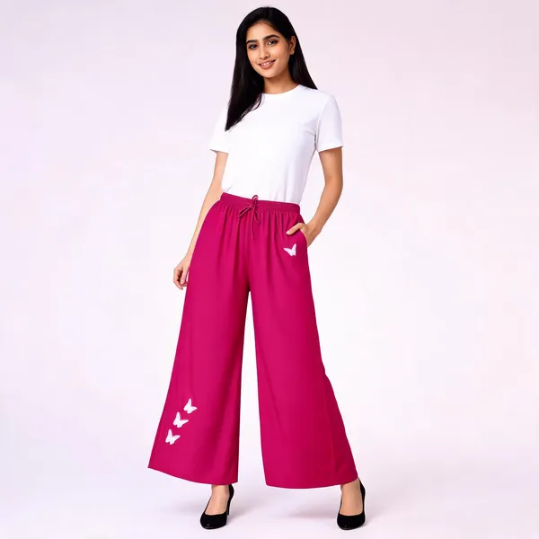 Magenta_Light_Pink_Rayon_Relaxed_Butterfly_Print_Palazzo_Pants_For_Women