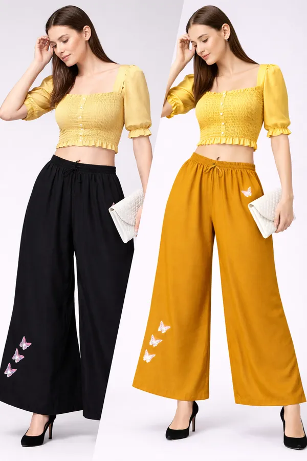Black_Mustard_Rayon_Wide_Leg_Butterfly_Print_Palazzo_Pants_For_Women