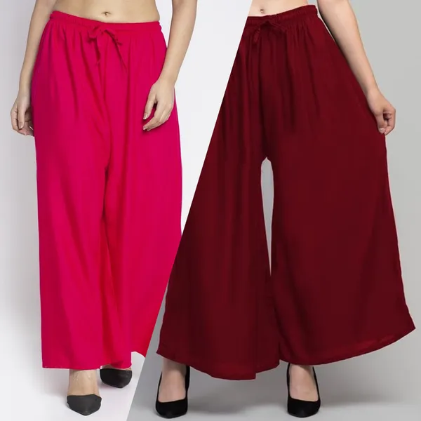 Pink_And_Maroon_Rayon_Flared_Palazzo_Pants_For_Women