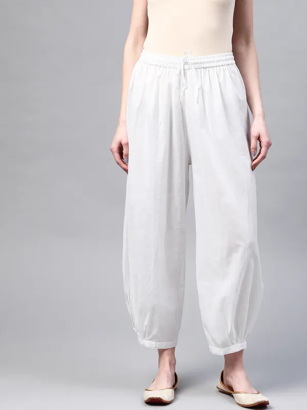 White_Rayon_Ethnic_Harem_Pants_For_Women