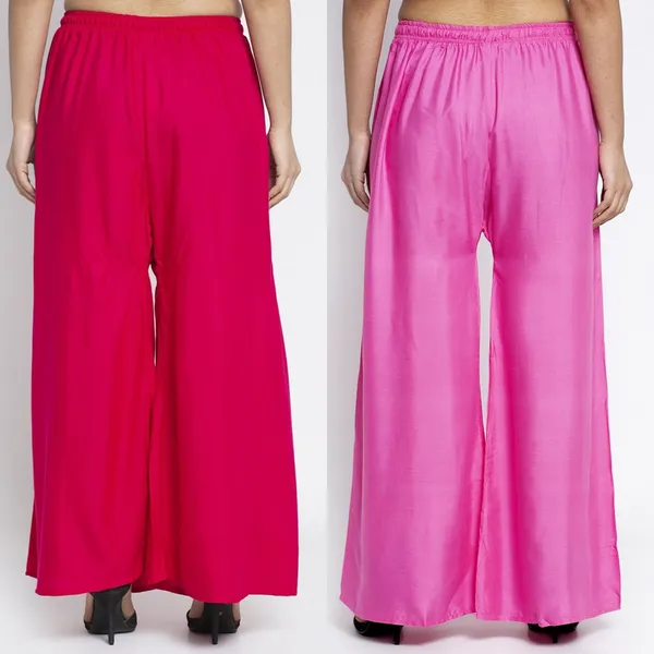 Pink_And_Magenta_Rayon_Wide_Leg_Palazzo_Pants_For_Women