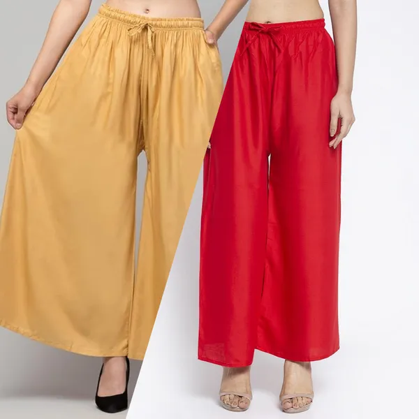 Mustard_And_Red_Rayon_Flared_Palazzo_Pants_For_Women