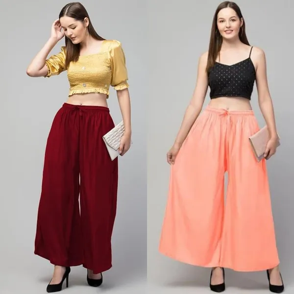 Maroon_And_Peach_Rayon_Flared_Palazzo_Pants_For_Women