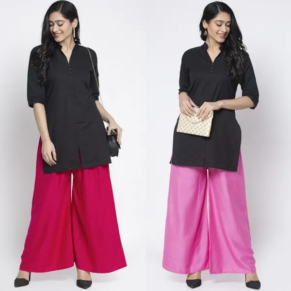 Pink_And_Magenta_Rayon_Wide_Leg_Palazzo_Pants_For_Women