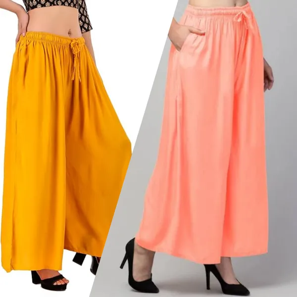 Mustard_Peach_Rayon_Flared_Palazzo_Pants_For_Women
