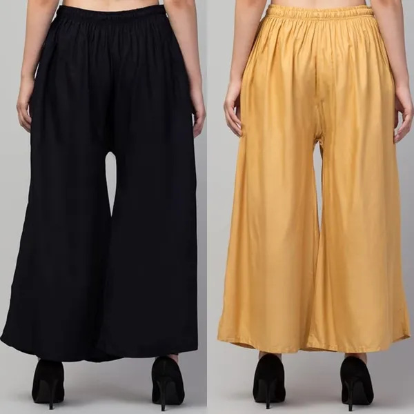 Black_And_Mustard_Rayon_Flared_Palazzo_Pants_For_Women