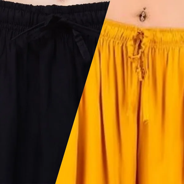 Black_And_Mustard_Rayon_Flared_Palazzo_Pants_For_Women